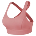 Soutien-gorge de sport rose corail avec dos croisé et larges bretelles pour maintien - Rose