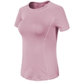 Slim fit women's short sleeve yoga shirt in dusty rose with breathable quick-dry fabric - Pink