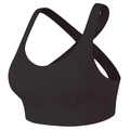 Brassière de sport noire à dos croisé pour le yoga et la course à haute performance - Noir