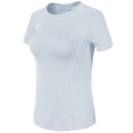 Slim fit light blue athletic t-shirt for women with raglan sleeves and breathable fabric - S / White