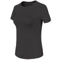 Slim fit black short sleeve yoga T-shirt with breathable quick-dry fabric and crew neck - S / Black