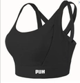 Soutien-gorge de sport noir antichoc avec large bande élastique et bretelles croisées au dos - S / Hauts / Noir (Avec Coussinets Amovibles)