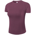 Slim fit moisture-wicking purple running t-shirt with breathable seamless knit texture - S / Purple