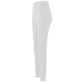 White high-waisted quick-dry leggings in vertical ribbed knit with a slim fit design - S / Off White