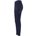 Hoch taillierte dunkelblaue Yoga-Leggings mit Mesh-Einsätzen und seitlichem Logo - S / Unterteile / Marineblau