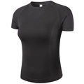 Black slim-fit running T-shirt with breathable knit texture and raglan sleeves - S / Gray