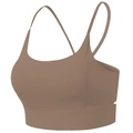 Soutien-gorge de sport marron café à fines bretelles et dos croisé pour yoga et fitness - Cacao