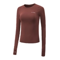 Dettaglio del top sportivo con asole per i pollici e trama jacquard traspirante - S / Caramello