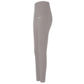 Dunkelgraue High-Waist-Yogahose mit Rippenstruktur und vorderem Schnallenverschluss - S / Milchkaffee