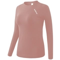 Dames sporttop met lange mouwen in oudroze met NEVERSTOP print en slanke pasvorm - Roze
