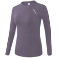 Deep purple long sleeve yoga top with Neverstop logo in stretchy quick-dry fabric - S / Purple
