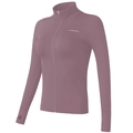 Women's slim fit yoga jacket with stand collar and thumbholes in dusty rose - S / Purple