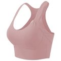 Dark pink racerback sports bra with high-elasticity fabric for fitness and yoga - S / Nude Pink