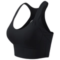 Women's black seamless sports bra with U-neck and racerback for gym and yoga - S / Black