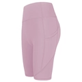 Pantaloncini sportivi a vita alta rosa polvere con tasche laterali funzionali - S / Viola