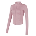 Women's slim-fit athletic jacket with stand collar in mauve purple for fitness and yoga - S / Pink