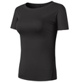 T-shirt sportiva nera aderente da donna asciugatura rapida per fitness e yoga - S / Nero