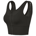 Sujetador deportivo negro de alto impacto con cremallera frontal para yoga y running - S / Negro