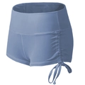 Short de yoga bleu clair taille haute avec cordons latéraux et tissu galbant élastique - Bleu gris