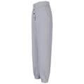 High-waist light grey loose joggers with three-button detail and elastic cuffs for women - S / Gray