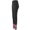Legging de sport noir taille haute avec rayures violettes et roses et logo DUO - S / Gris