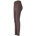 High-waisted elastic yoga leggings in dark brown for fitness training and tummy control - S / Coffee Purple
