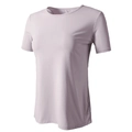 Camiseta de yoga lavanda de corte ajustado con cuello redondo clásico y tejido deportivo transpirable - S / Rosa palo