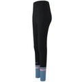Legging de yoga noir taille haute avec ourlet color-block bleu-rose et logo DUO - S / Noir