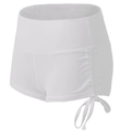 Short de yoga blanc pour femme avec taille haute et cordons de serrage réglables - Blanc Cassé