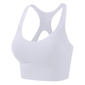 Reggiseno sportivo bianco a vogatore con spalline larghe e tessuto traspirante elastico - Taglia S / Top / Bianco
