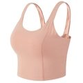 Soutien-gorge de sport rose nude avec larges bretelles et col en U pour yoga et running - Rose