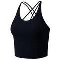 Schwarzer Sport-BH mit überkreuzten Trägern und breitem Unterbrustband für Yoga-Training - XL / Schwarz