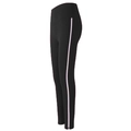 Leggings sportivi neri a vita alta con strisce laterali rosa per fitness e yoga - S / Nero