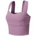 Women's light purple yoga sports bra with wide shoulder straps and square neckline - Purple