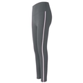 Leggings fitness grigio scuro a vita alta con strisce rosa e design modellante - S / Grigio