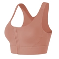 Sujetador deportivo rojo terracota de alto impacto con cremallera frontal y espalda nadadora - S / Rosa