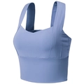 Lilac high-impact sports bra with wide straps and racerback design for yoga and running - Blue