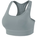Grey high-impact sports bra with breathable mesh panels and racerback design - Galaxy Grey