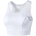 White high-impact sports bra with wide straps and elastic support band for yoga and running - White