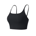 Sujetador deportivo negro con tirantes finos y tejido acanalado de secado rápido - Negro
