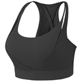 Schwarzer Sport-BH mit hoher Stützkraft, Rippenstruktur und atmungsaktivem Mesh-Rücken - S / Schwarz