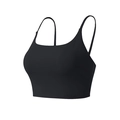 Sujetador deportivo negro con tirantes finos y escote cuadrado para yoga y fitness - S / Negro