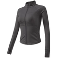 Damen Sportjacke mit Stehkragen und Daumenlöchern in Dunkelgrau für Fitness und Yoga - S / Gefütterter Stil / Schwarz