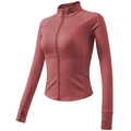Eng anliegende Thermo-Sportjacke mit Stehkragen und Daumenlöchern für Yoga und Laufen - S / Gefütterter Stil / Karmesinrot