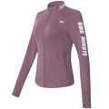 Slim fit dusty pink athletic jacket with stand collar, zipper pockets and thumbholes - Rose Pink (Light Fleece)