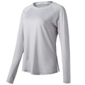 Hellgraues, schnelltrocknendes Sport-Langarmshirt mit Daumenlöchern und Seitenschlitz - S / Grau