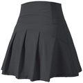 Gonna-pantalone sportiva a pieghe nera a vita alta per corsa e attività fitness - S / Con tasche / Nero