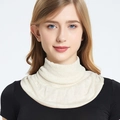 Premium 100% silk knitted neck warmer for women in soft cream white color - White