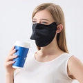 Maschera solare in seta nera con apertura per bere senza togliere la protezione viso - Taglia unica / Nero