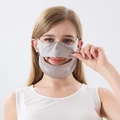 Maschera solare in seta grigio argento con apertura bocca traspirante per donne - Taglia unica / grigio scuro